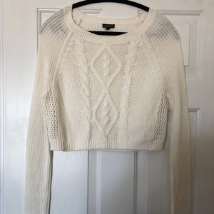 Express off white cropped sweater